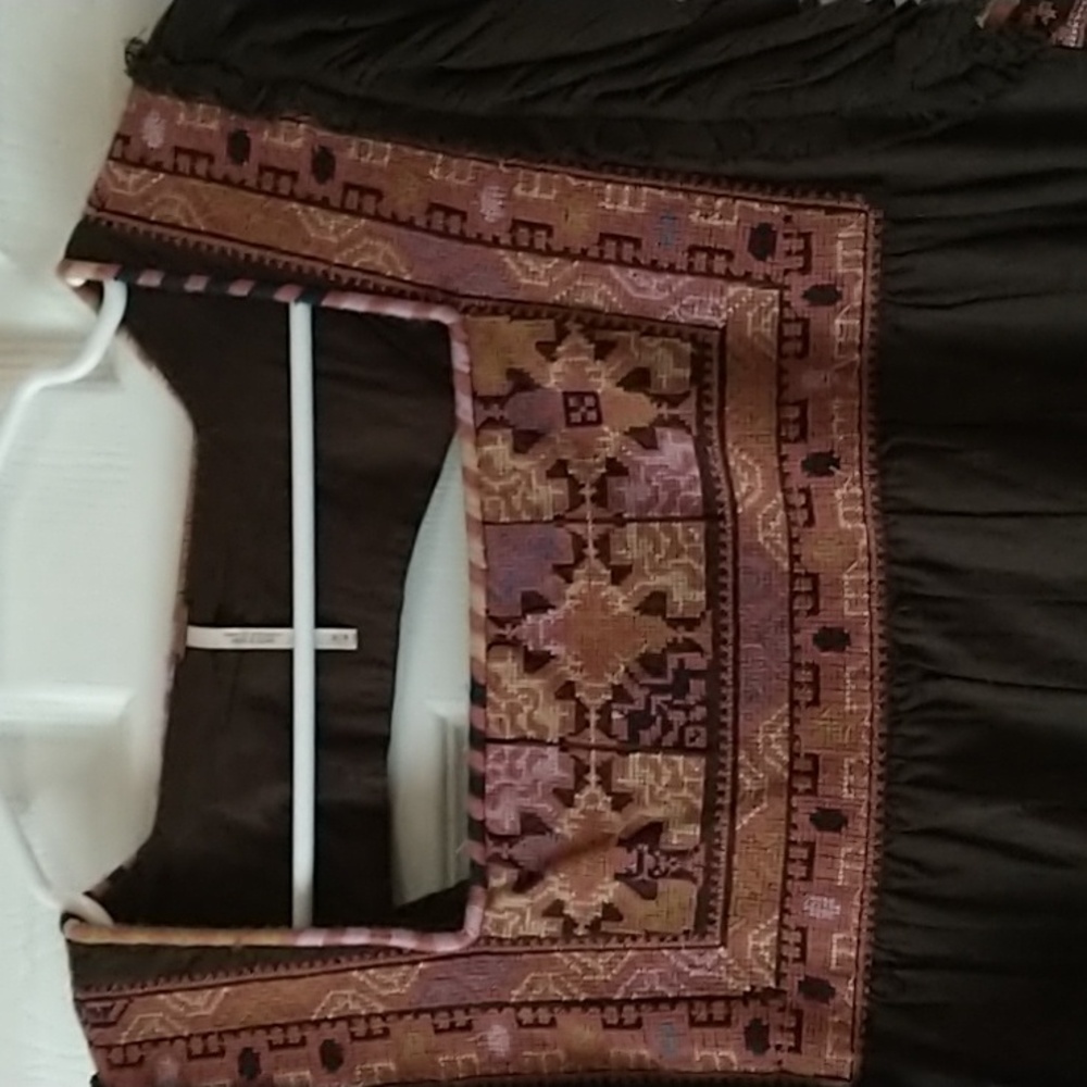 FREE PEOPLE Day Glow Mini Dress In Brown Combo M - Picture 4 of 9
